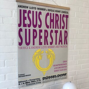 Cartel original "Jesucristo Superstar", Andrew Lloyd Webber, cartel musical vintage, cartel de concierto imagen 3