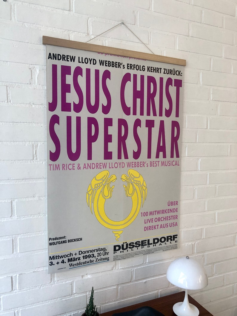 Cartel original "Jesucristo Superstar", Andrew Lloyd Webber, cartel musical vintage, cartel de concierto imagen 3