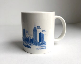 Tasse "NEW YORK CITY", vintage Kaffeebecher, World Trade Center, Brooklyn Bridge, Becher, Mug,, Erinnerungsstück, Trinkbecher