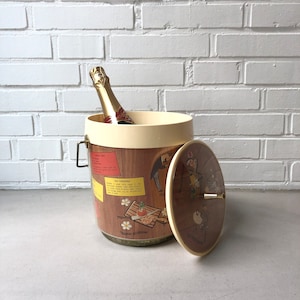 Vintage 60s champagne cooler, mid-century champagne cooler, ice cube bucket