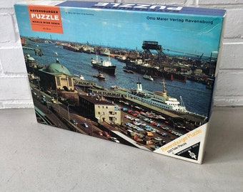 Puzzle vintage HAMBURG, Ravensburger 1968, World Wide Series, 500 pièces -   France