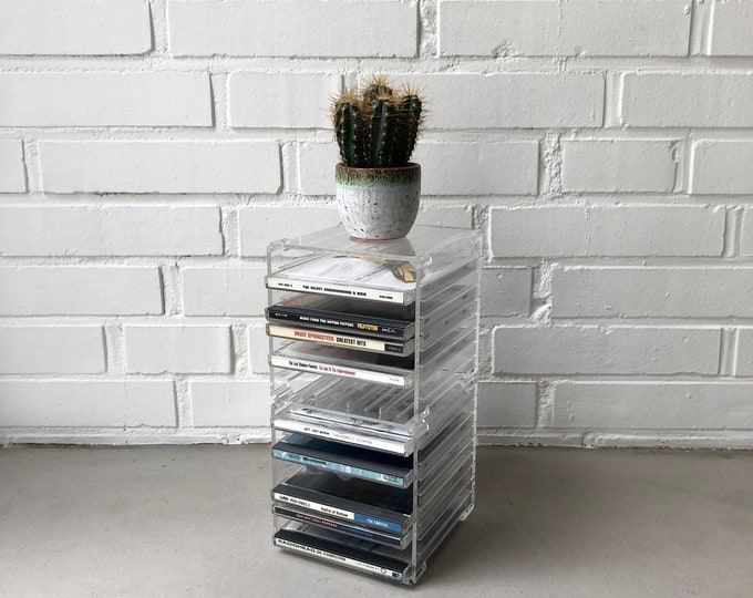 Cd R Stand Acrylic CD Shelf, 2-piece Combo CD Stand Plexi 80s, Vintage Box ...
