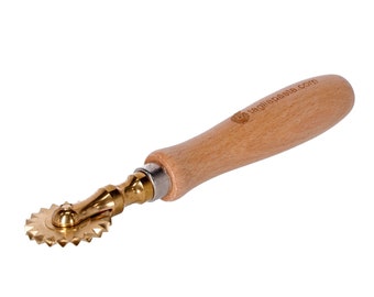 Brass pasta cutter wheel - single toothed blade - cutting Ravioli, Italian Pasta, Dumplings, Pelmeni, Pierogi Ø 38 mm -  Made in Italy