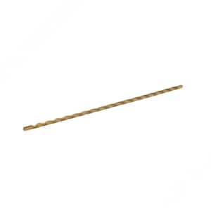 May include: A single, slender, golden-colored metal bar with a twisted, rope-like design. The bar is straight and appears to be made of a solid material. The background is plain white.