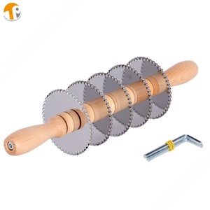 Professional Rolling Pasta Cutter with 5 Serrated Blades in stainless steel | Made in Italy
