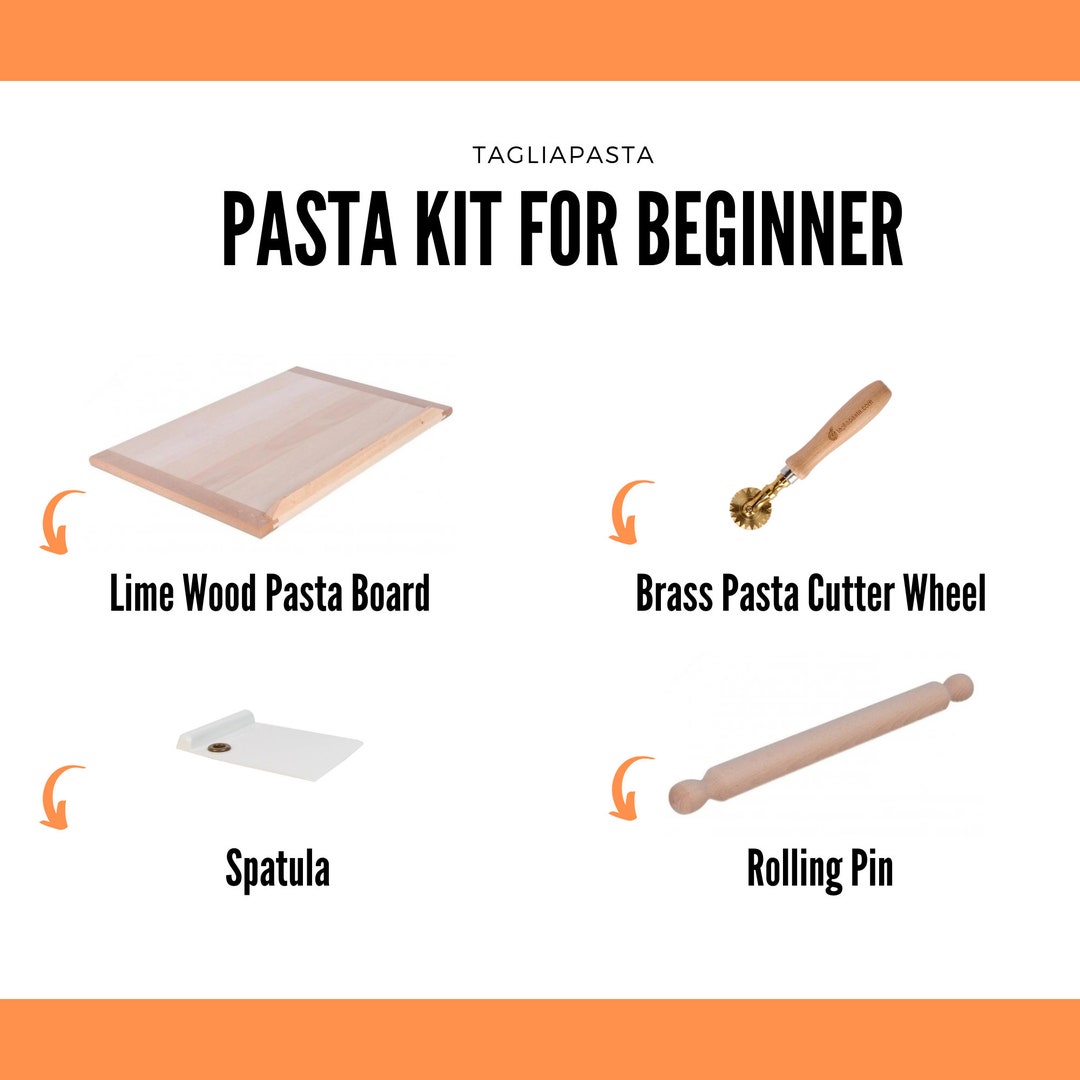 BEGINNERS PASTA KIT: Rolling Pin 70cm + Pasta Board 60cm (lime Wood ...