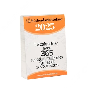 FRENCH version - Calendar 2025 / Cookbook / Recipe book &quot; Calendario Goloso&quot; with 366 Italian recipes - ONLY PAPER Calendar