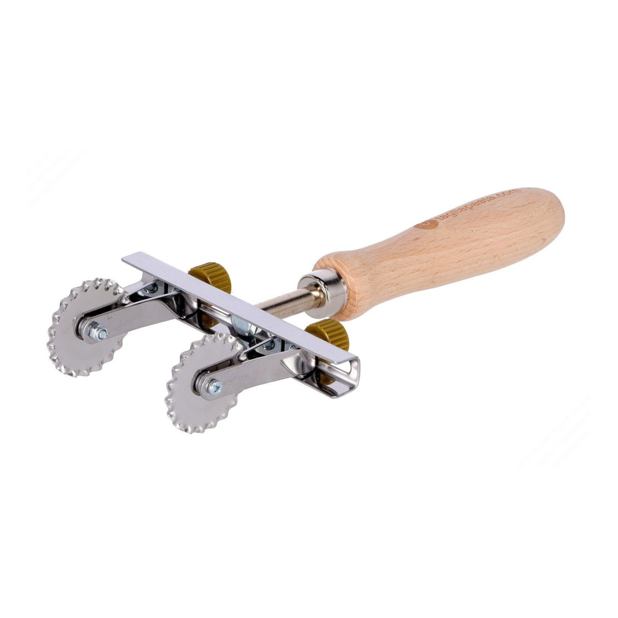 Adjustable pasta cutter with 4 stainless steel smooth wheels