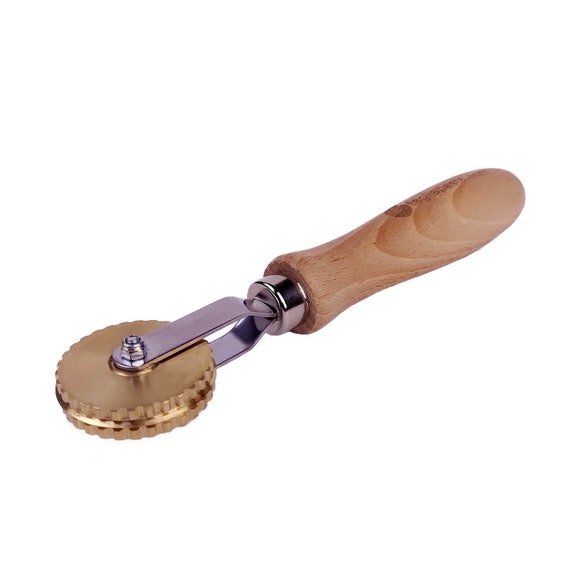 Ravioli Cutter Wheel,Pastry Wheel Cutter with Long Wooden Handle