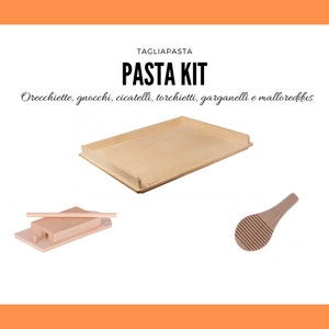 KIT: wood board (orecchiette, gnocchi, cicatelli, torchietti), little wooden board (gnocchi, garganelli) & wooden ridged tool (Malloreddus)