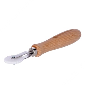 Rolling cutter wheel for cutting and sealing pasta, smooth stainless steel blade and POM plastic sealing element width 4 mm | Made in Italy