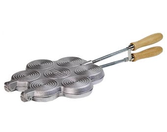 La Tigella -Tigelliera 7 places in aluminum MIGNON-small tigella’s (7 cm Ø), Tigelle maker, Tigelle Pan, Tigelle Modenese-Made in Italy