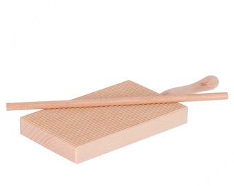 Tábua de madeira para abrir massa de nhoque e garganelli | Utensílio para massa feito à mão | Fabricado na Itália