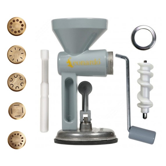 DOUGH PRESS PASTA Extruder 5 Brass-dies Tagliolini, Passatelli,  Spaccatelli, Pappardelle, Spaghetti Chitarra Made in Italy 