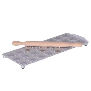 RAVIOLI MOLD, Ravioli MAKER, Italian Aluminum Ravioliera for Making 24 Square Ravioli of 47x47 mm with Square Filling Pocket | Made in Italy