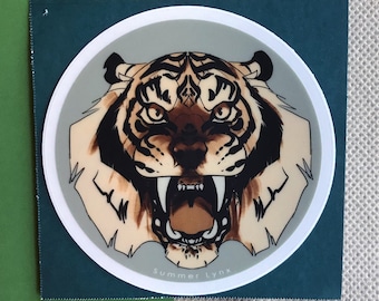 Roaring Tiger Sticker | Ipad sticker | hydro flask sticker | water bottle sticker | animal sticker | journal sticker | cute sticker