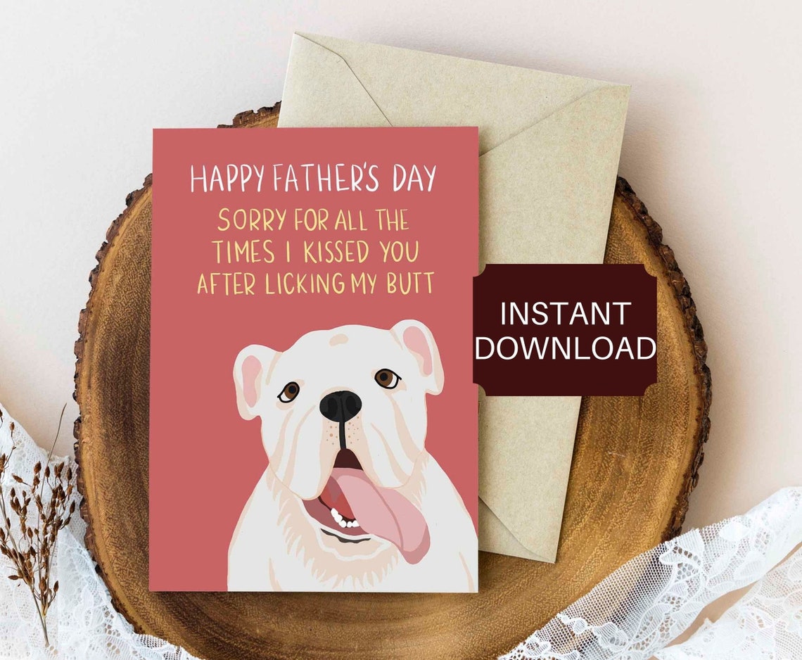 Funny Father's Day Card from the Dog PRINTABLE Dog Dad Etsy