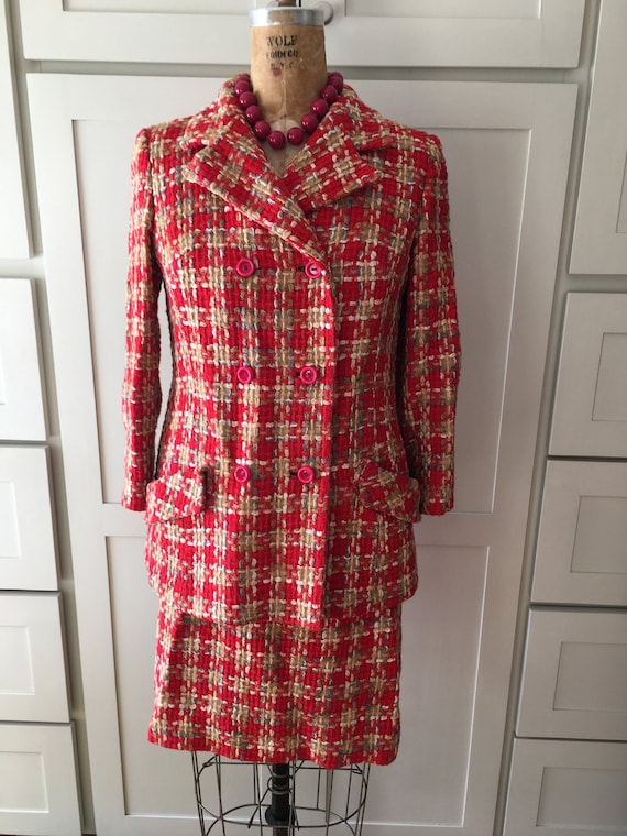 Late 1960's Mod Red Woven Suit - image 1