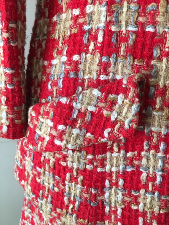 Late 1960's Mod Red Woven Suit - image 4