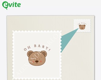 Oh Baby Custom Evite Stamp // Digital Download