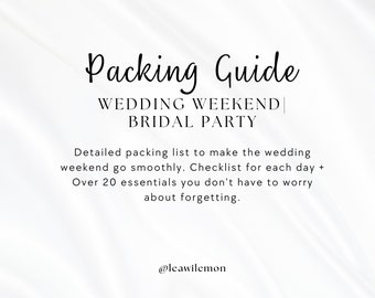 Wedding Packing Guide | For The Bridesmaids | Digital Download