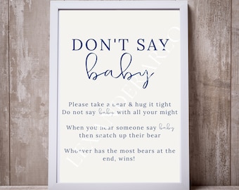 Navy Don't Say Baby Game // Digital Download