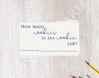 Navy Blue Cookie Jar Guessing Card // Digital Download