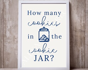 Navy How Many Cookies in the Cookie Jar // Digital Download