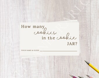 Brown Cookie Jar Guessing Card // Digital Download