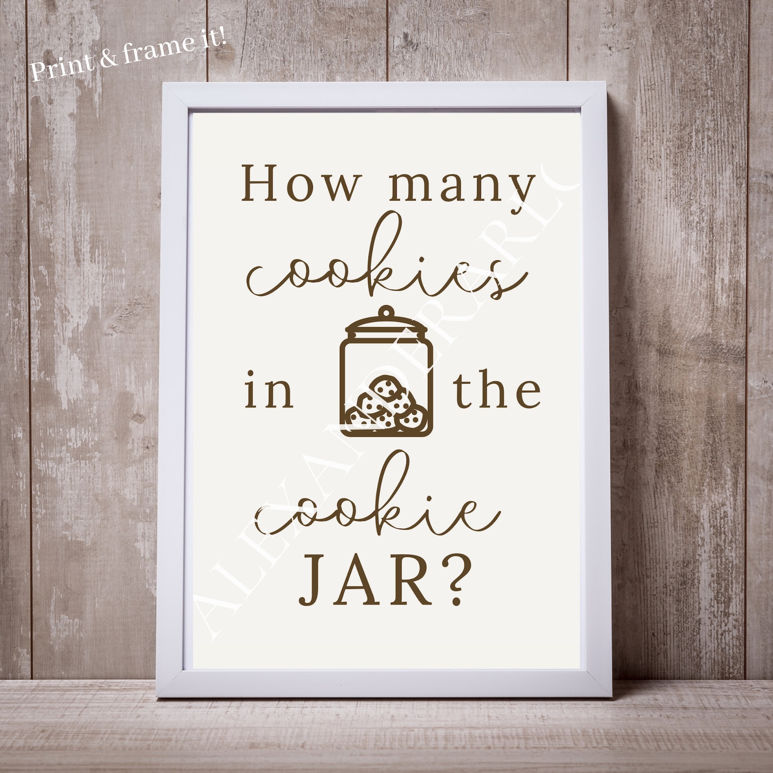 Brown How Many Cookies in the Cookie Jar // Digital Download Etsy