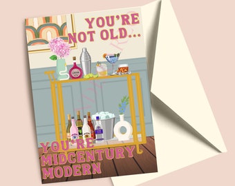 Mid-Century Modern Birthday Card // Digital Download