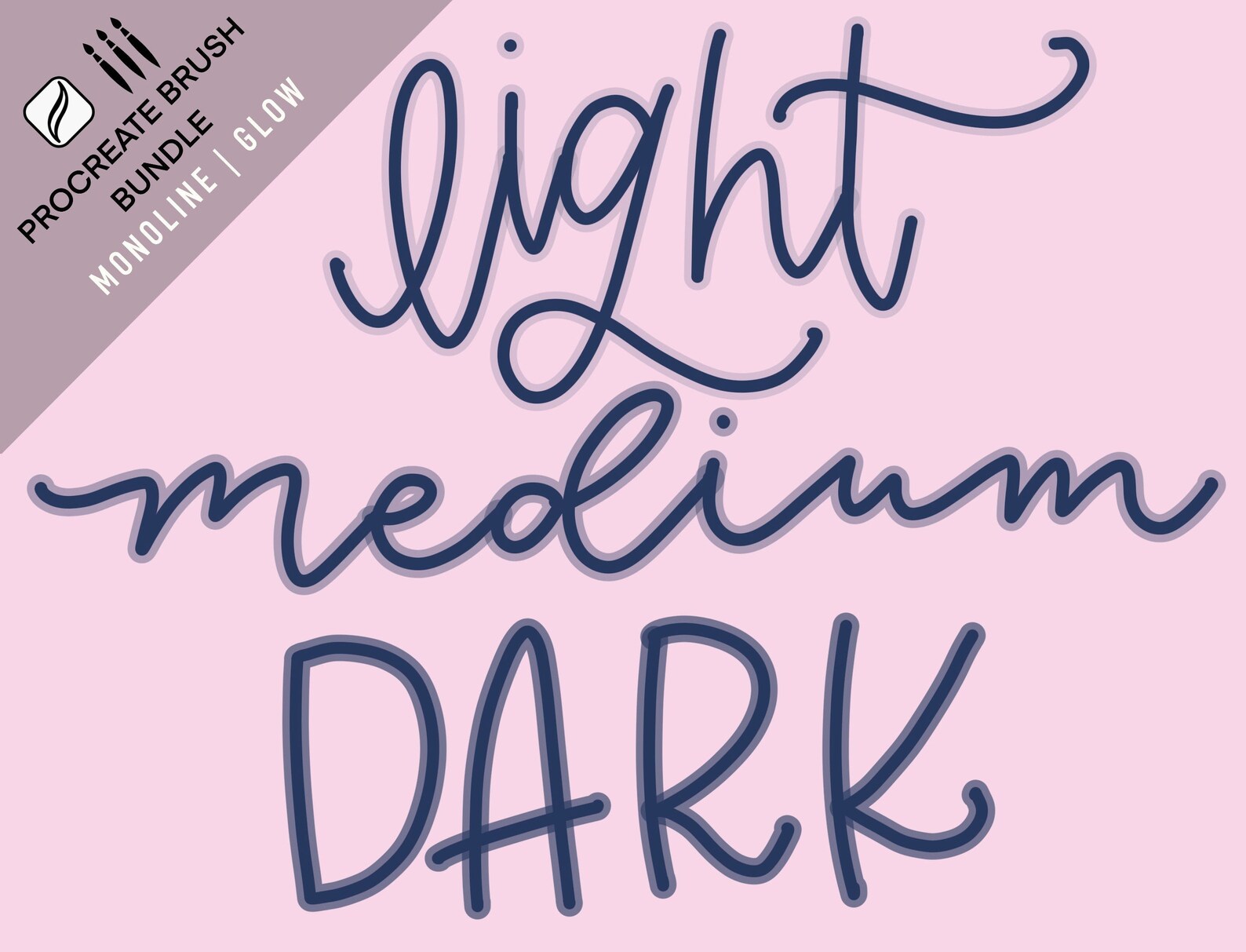 MONOLINE Glow Procreate Brush Bundle | Etsy