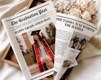 Graduation Newspaper Template: Custom Keepsake Gift (Digital Download)
