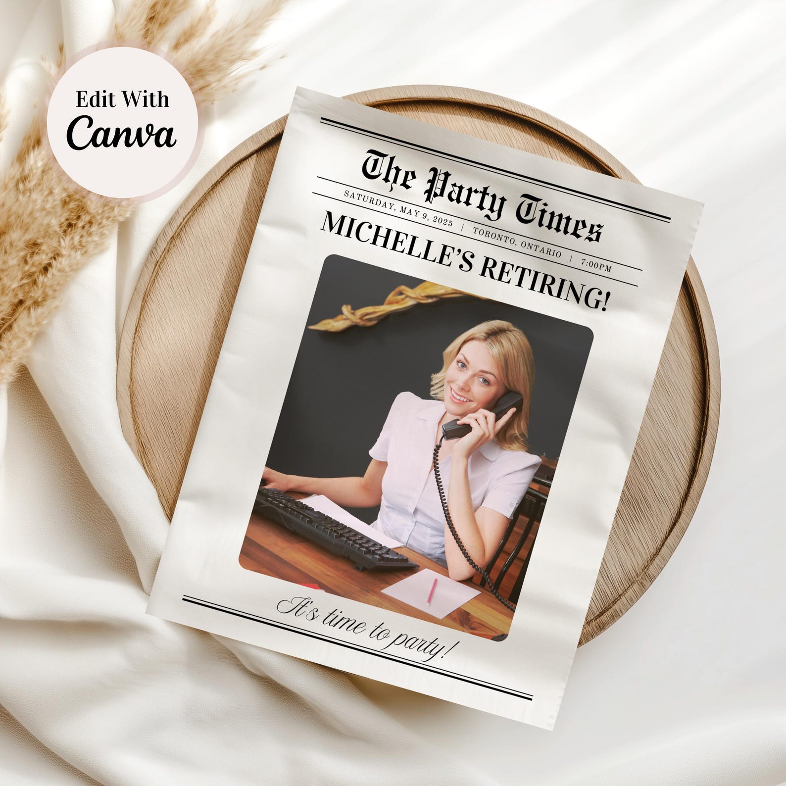 Personalized Retirement Party Invitation Newspaper Template, Retirement ...