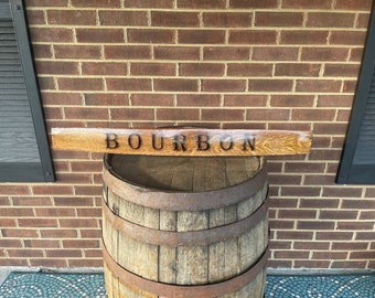 Bourbon Barrel Stave Sign: Kentucky Whiskey Bar Decor