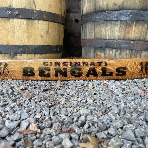 Bourbon Barrel Stave Cincinnati Bengals / Football fan / Bourbon lover / housewarming gift