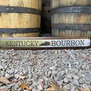Bourbon Barrel Stave Metal Kentucky Bourbon / Bourbon lover gift / wedding gift / Kentucky Bourbon/wooden sign