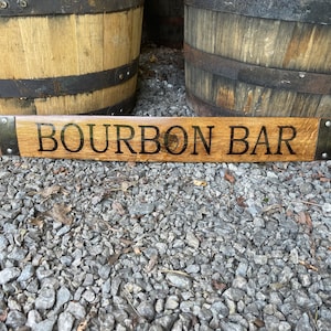 Bourbon Barrel Stave Bourbon Bar / Gift for Bourbon Lover / Bourbon Bar room sign /Personalization option / free shipping to the usa