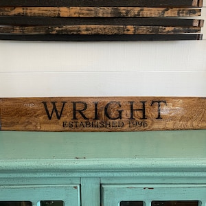 Personalized Name Bourbon Barrel Stave  / Whiskey Stave / Wedding Gift / Anniversary Gift  / Free Shipping USA states
