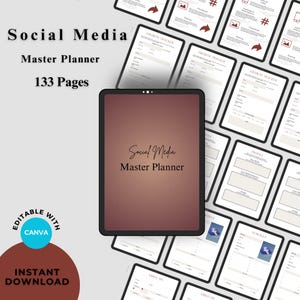 Digital Social Media Master Planner | Ultimate Content and Strategy Organizer for Businesses and Creators | MRR