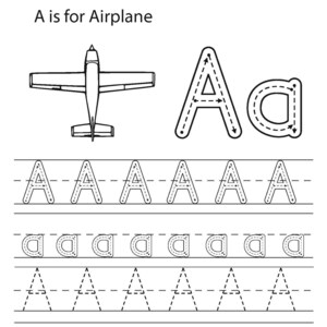 Letter A tracing worksheet with activity | Etsy