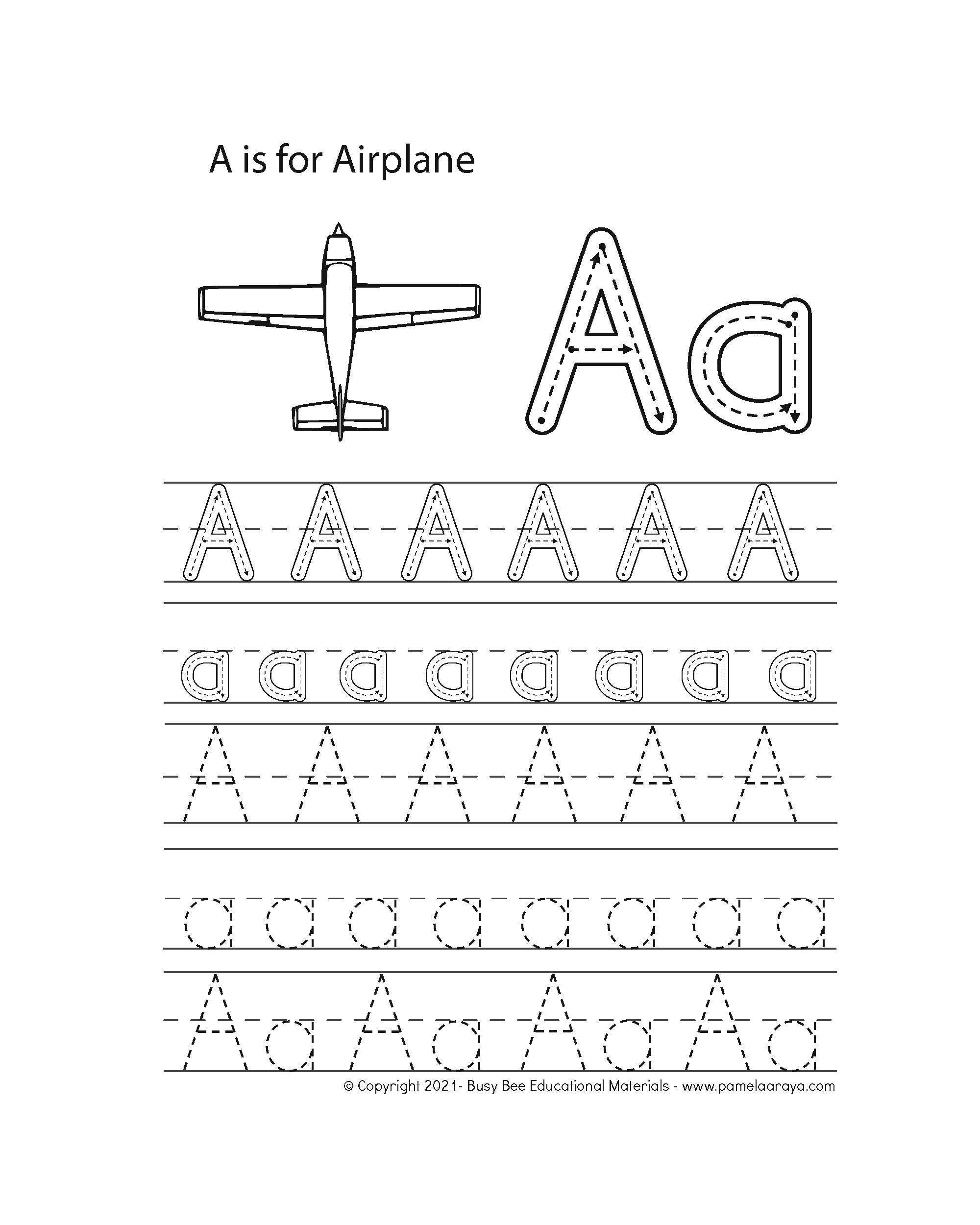 letter a tracing worksheet with activity etsy