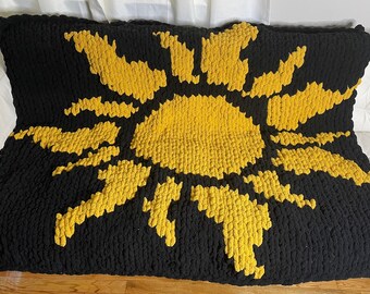 Chunky Knitted Crystal Healing Blanket
