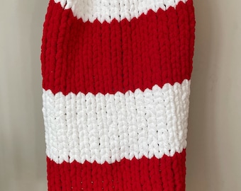 Striped Chunky Knit Blanket