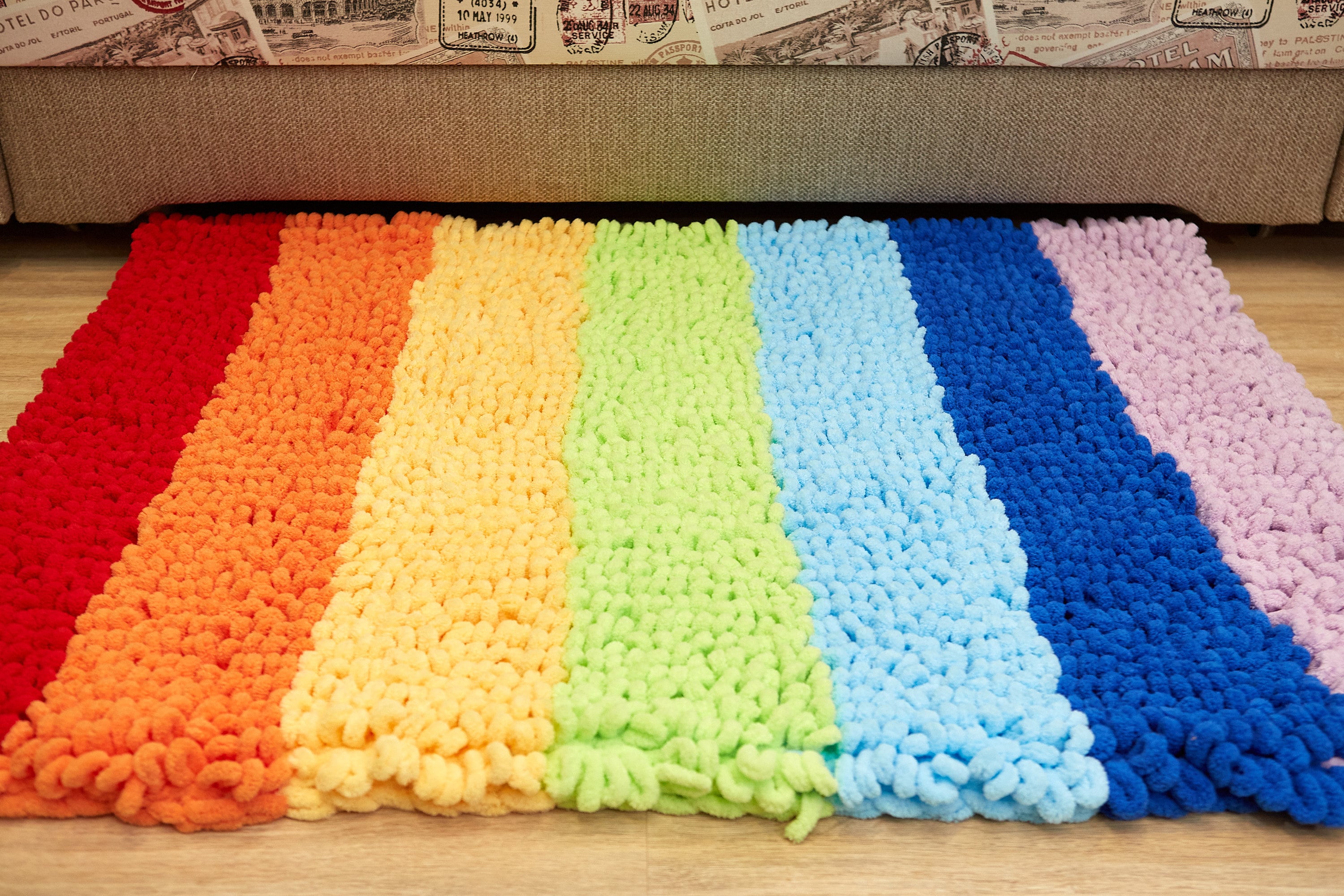 Rainbow rug for nursery carpet rainbow soft playmat for Etsy