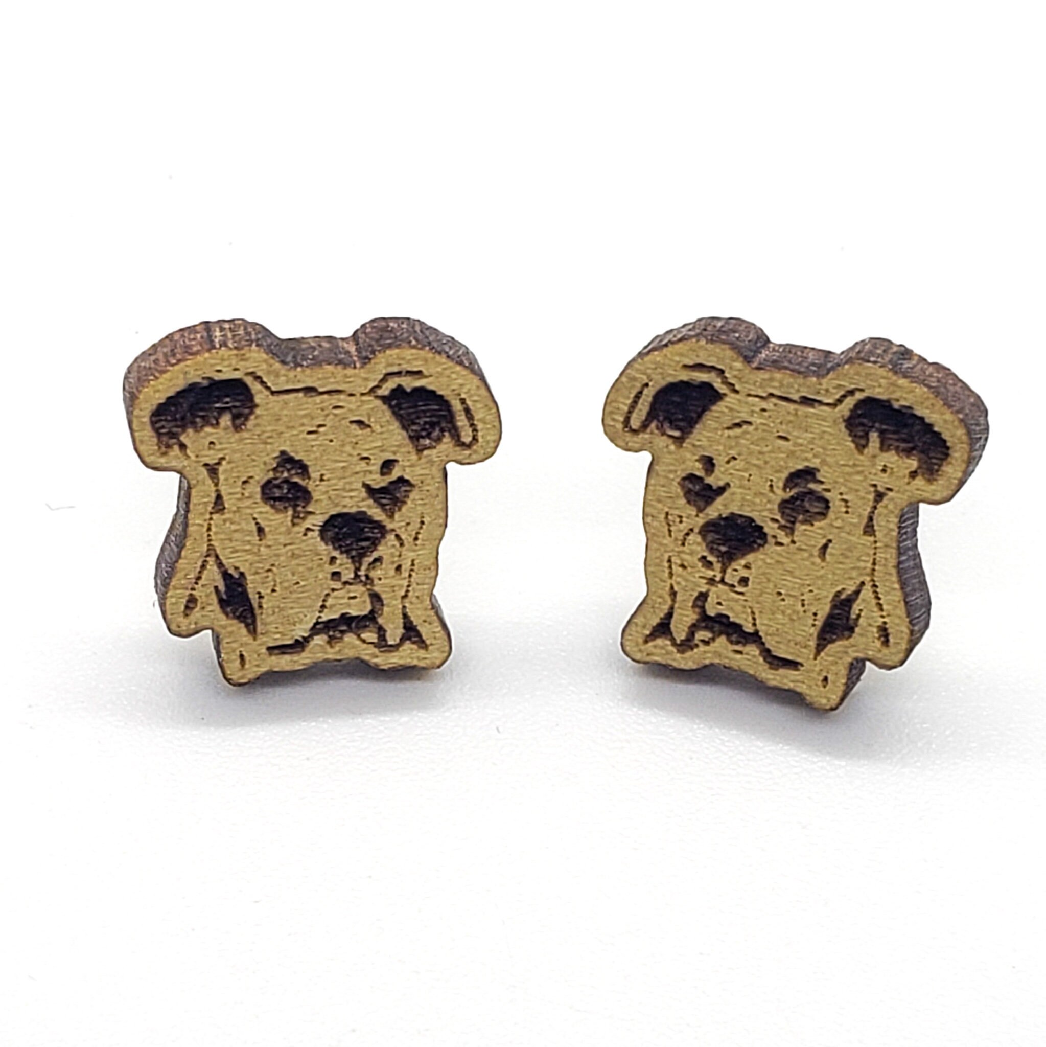 Boxer Earrings Dog Wood Etsy
