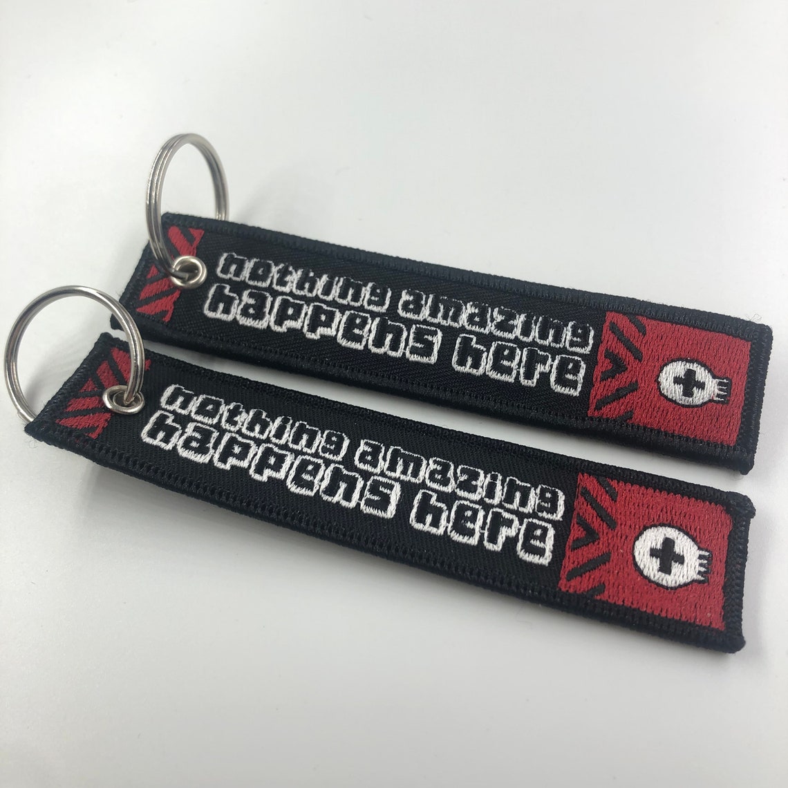Custom Jet Tag Custom Embroidery Keychain Remove Before Etsy