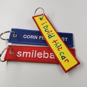 Remove Before Fight Key Ring, Airplane KeyChain, Custom KeyChain, Personalized keychain, jet tag, Embroidered keychain, wholesale keychain