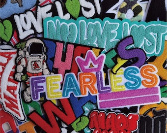 Parches de chenilla personalizados, parches de letras de chenilla, parches de bordado personalizados, parches de bordado, parches, parches para coser, planchar o con velcro