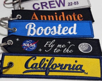 Custom Keychain ,Custom Embroidery Keychain, Fabric Embroidered Key Ring, Personalized Keychain, Key Tag for Bag, Embroidery Patch, Key Tag